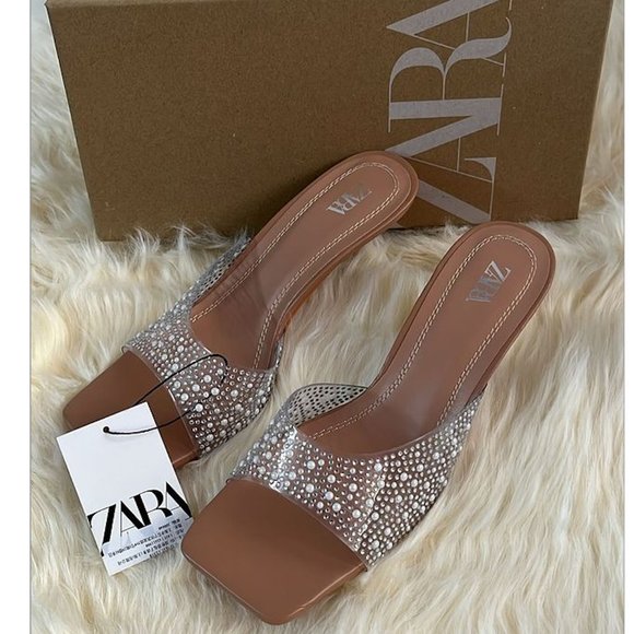 BLOGGER'S FAVE! Zara Rhinestone Heels With Beads NWT - Picture 11 of 12